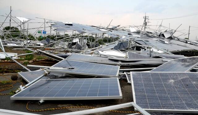 台風による太陽光発電トラブル