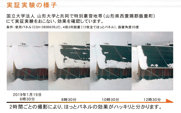 長州産業ほっとパネル実験の様子